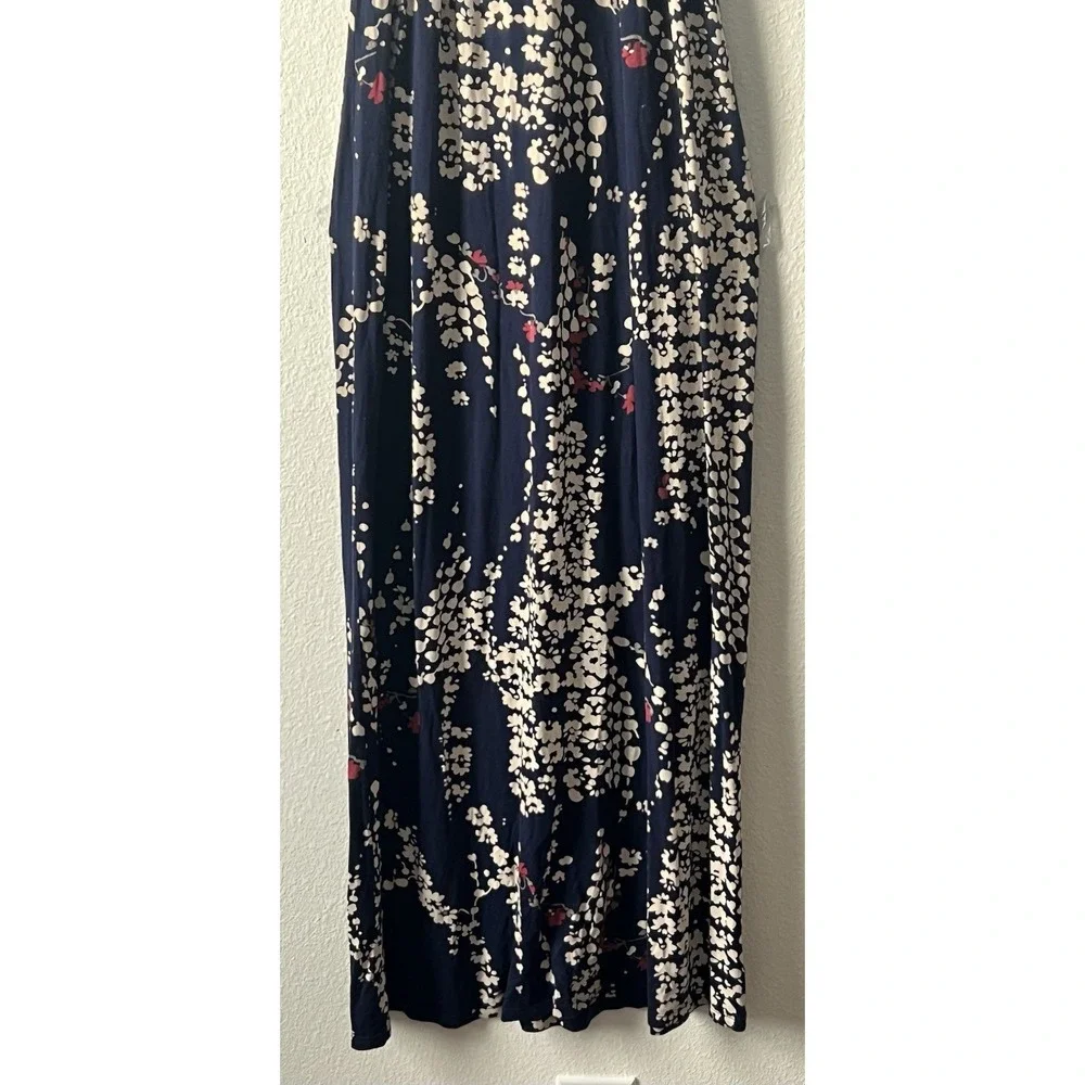 Express Women's Navy Floral Halter Neck Sleeveless Maxi Dress‎ Size XS